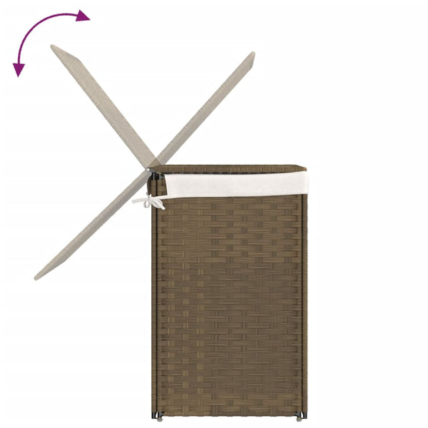 Wäschekorb Sarvin 53x35x57cm (2-teilig Polyrattan)