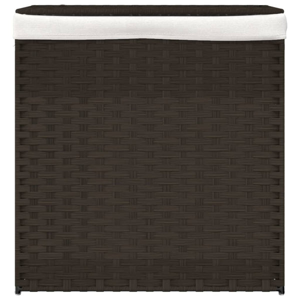 Dunkelbrauner Wäschekorb Sarvin 53x35x57cm (2-teiliges Polyrattan)