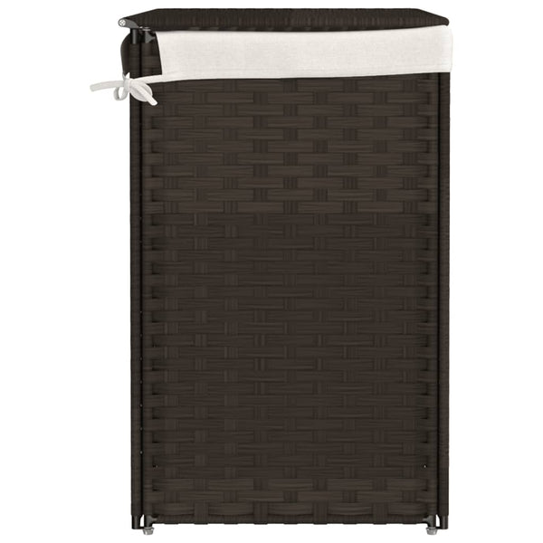Dunkelbrauner Wäschekorb Sarvin 53x35x57cm (2-teiliges Polyrattan)