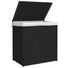 Schwarzer Wäschekorb Sarvin 53x35x57cm (2-teiliges Polyrattan)