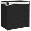 Schwarzer Wäschekorb Sarvin 53x35x57cm (2-teiliges Polyrattan)