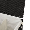 Schwarzer Wäschekorb Sarvin 53x35x57cm (2-teiliges Polyrattan)