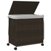 Dunkelbrauner Wäschekorb auf Rollen Jewel 60x35x60,5cm (Rattan)