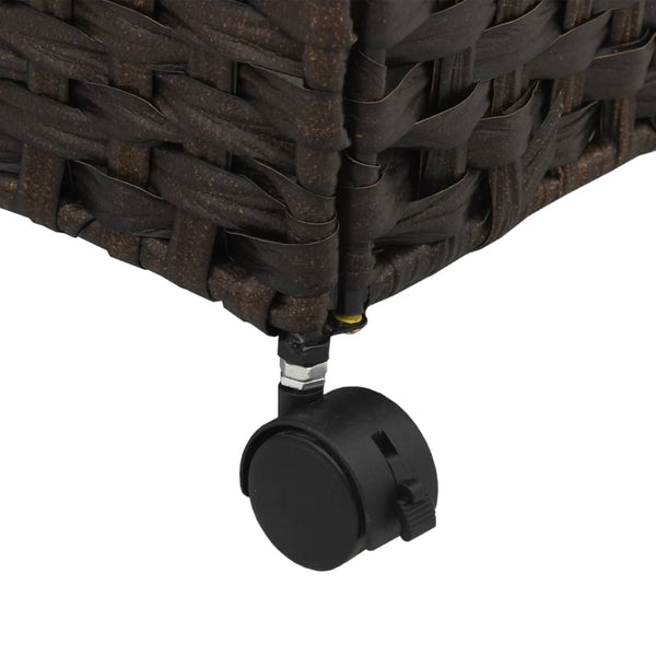 Dunkelbrauner Wäschekorb auf Rollen Jewel 60x35x60,5cm (Rattan)