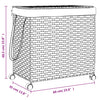 Dunkelbrauner Wäschekorb auf Rollen Jewel 60x35x60,5cm (Rattan)