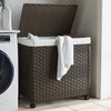 Dunkelbrauner Wäschekorb auf Rollen Jewel 60x35x60,5cm (Rattan)
