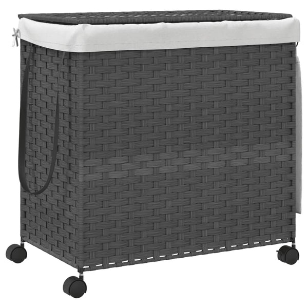 Wäschekorb auf Rollen Jewel Grau 60x35x60,5cm (Rattan)