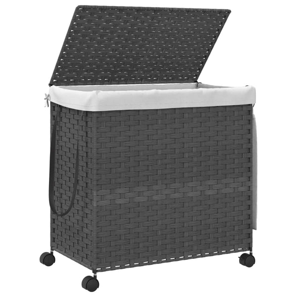 Wäschekorb auf Rollen Jewel Grau 60x35x60,5cm (Rattan)