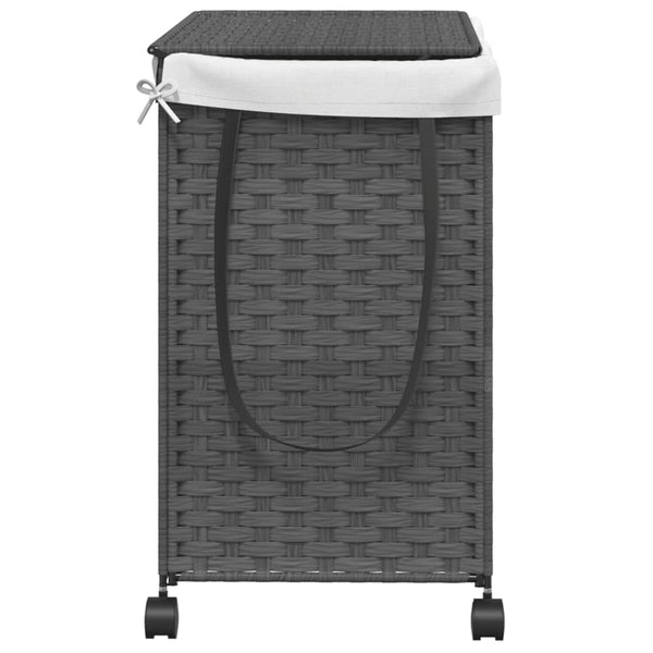 Wäschekorb auf Rollen Jewel Grau 60x35x60,5cm (Rattan)