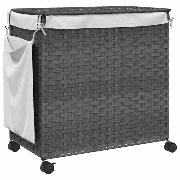Wäschekorb auf Rollen Jewel Grau 60x35x60,5cm (Rattan)