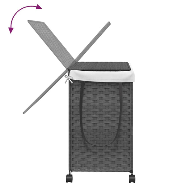 Wäschekorb auf Rollen Jewel Grau 60x35x60,5cm (Rattan)