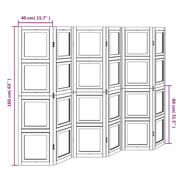 Raumteiler Marika 6-Panel weiß (Kaiserbaum)
