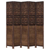 Dunkelbrauner Raumteiler Harti 5-Panel (Kaiserbaum)