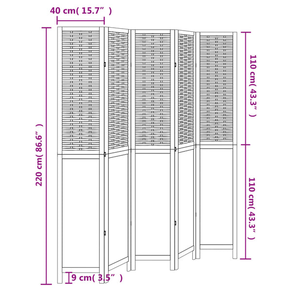 Dunkelbrauner Raumteiler Harti 5-Panel (Kaiserbaum)