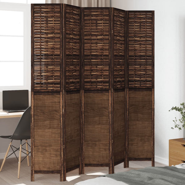 Dunkelbrauner Raumteiler Harti 5-Panel (Kaiserbaum)