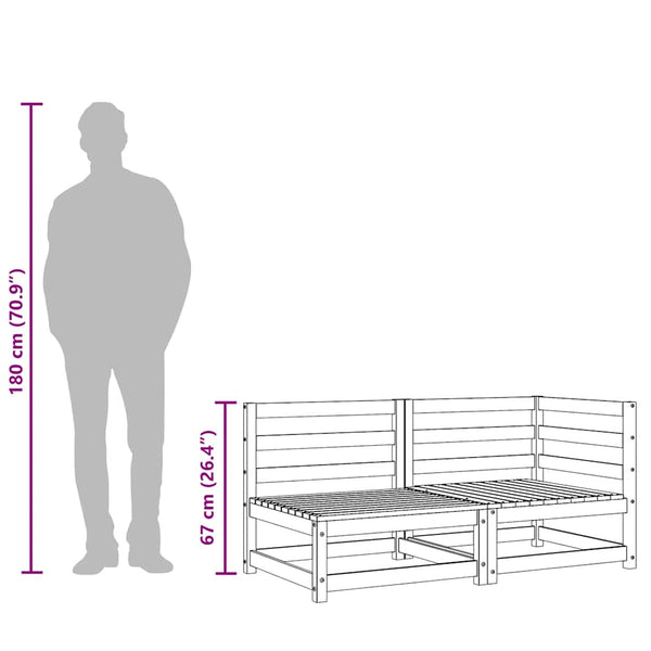 Gartensitzbank Ioava (2-Sitzer, imprägniertes Kiefernholz)