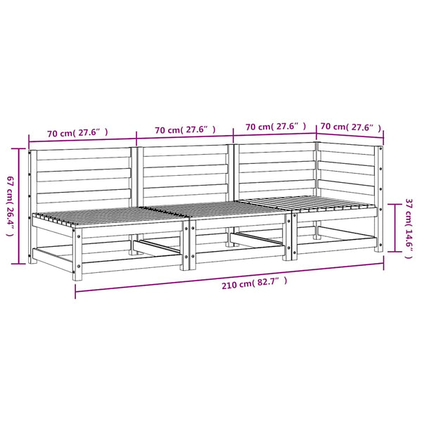 Gartensofa Ioava (3-Sitzer, Douglasie)