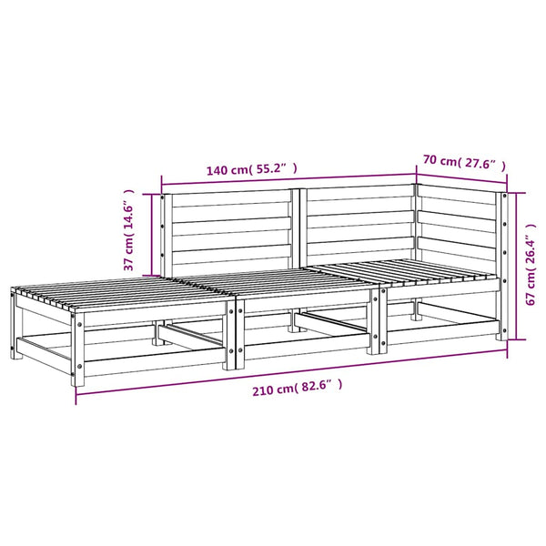 Gartencouch und Hocker Ioava (2-Sitzer, Douglasie)