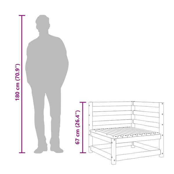 Gartencouch und Hocker Ioava (2-Sitzer, imprägniertes Kiefernholz)