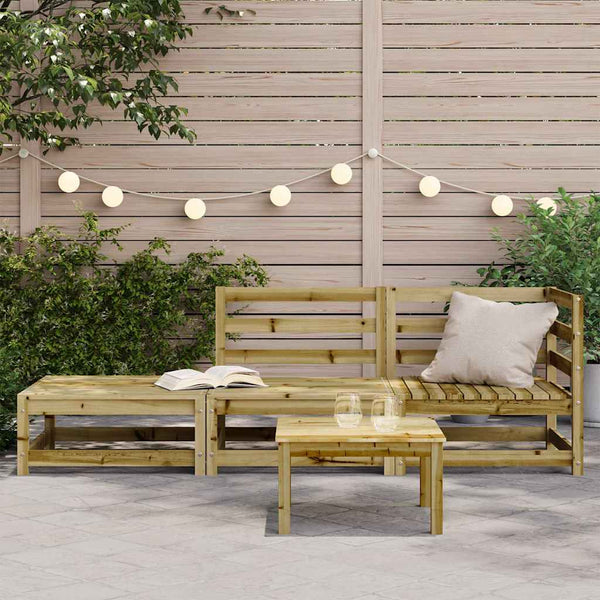 Gartencouch und Hocker Ioava (2-Sitzer, imprägniertes Kiefernholz)