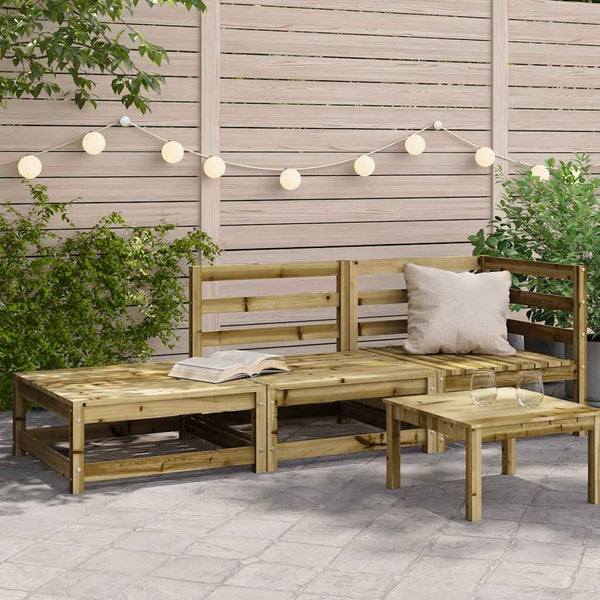 Gartencouch und Hocker Ioava (2-Sitzer, imprägniertes Kiefernholz)