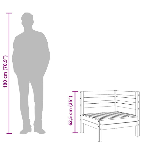 Beigefarbenes Gartensessel-Eckteil Mach (Kiefer)