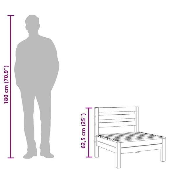 Imprägnierte Gartensofas Mach (armlehnenlos 4 Stk. Kiefer)