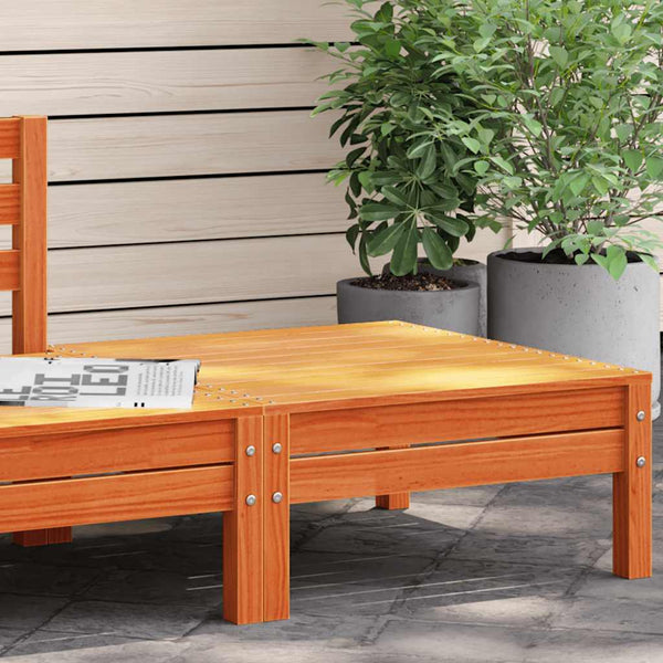 Wachsbrauner Gartenhocker Mach (Kiefer)