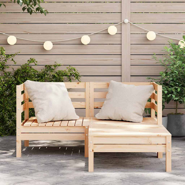 Gartensofa mit Ottomane Mach (2-Sitzer, Kiefer)