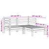 Gartensofa mit Ottomane Mach (2-Sitzer, Kiefer)