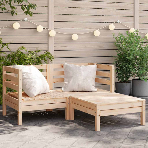Gartensofa mit Ottomane Mach (2-Sitzer, Kiefer)
