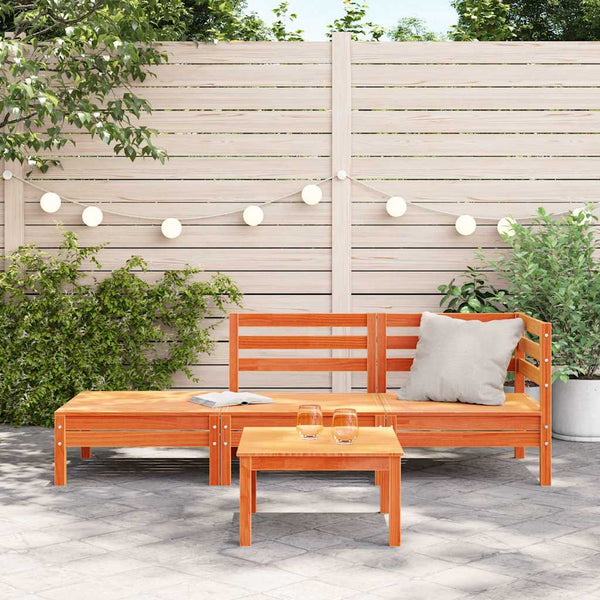 Gartencouch Mach (3-Sitzer, wachsbraun, Kiefer)