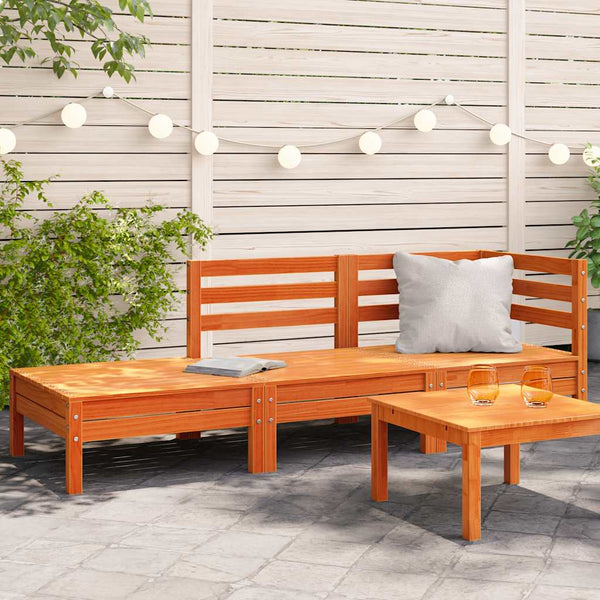 Gartencouch Mach (3-Sitzer, wachsbraun, Kiefer)