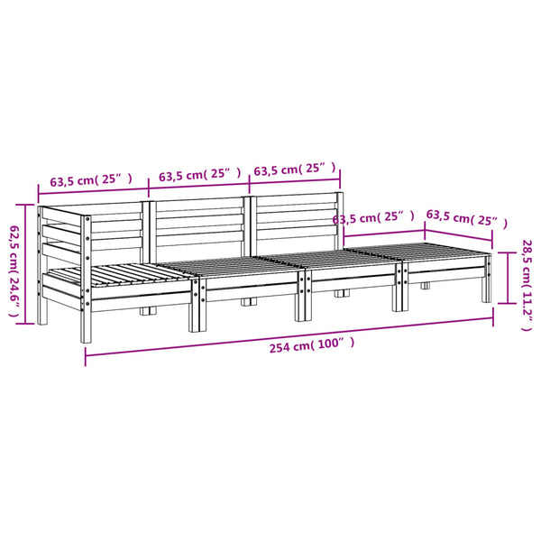 Gartencouch Melean (4-Sitzer, Douglasie)