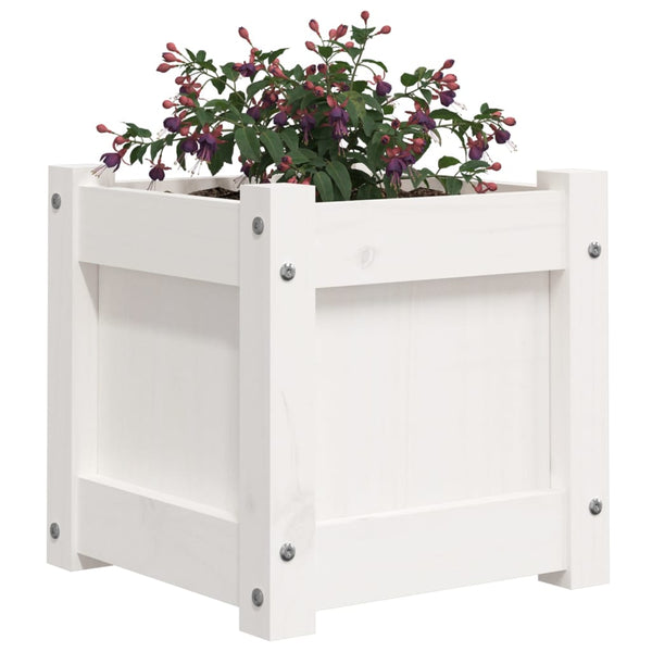 Weiße Blumenkästen Orna für den Außenbereich (2 Stk. Kiefer)