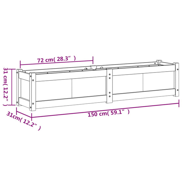 Blumenkasten für draußen Rich 150x31x31cm (Douglasie)