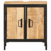 Badezimmer-Waschtischunterschrank Eunica 55x35x60cm (Mangoholz und Eisen)