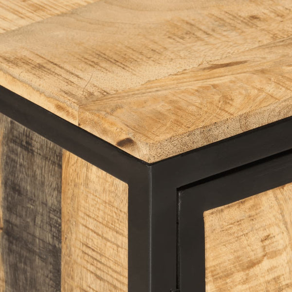 Badezimmer-Waschtischunterschrank Eunica 55x35x60cm (Mangoholz und Eisen)