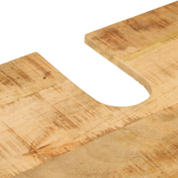 Badezimmer-Waschtischunterschrank Eunica 55x35x60cm (Mangoholz und Eisen)