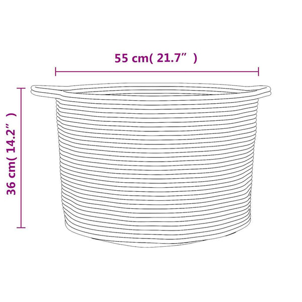 Pyykkikori Sistems Ø55x36cm harmaa ja valkoinen (puuvilla)