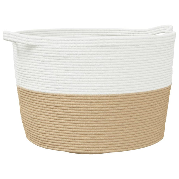 Wäschekorb Beige und Weiß Sistems Ø60x36cm (Baumwolle)