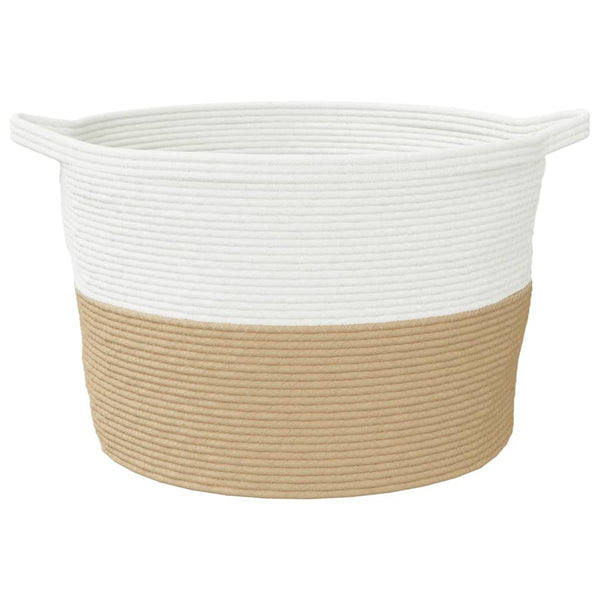 Wäschekorb Beige und Weiß Sistems Ø60x36cm (Baumwolle)