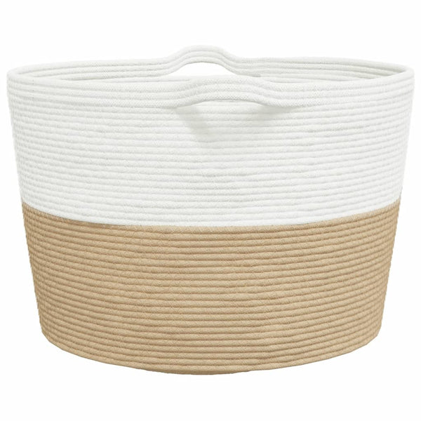 Wäschekorb Beige und Weiß Sistems Ø60x36cm (Baumwolle)