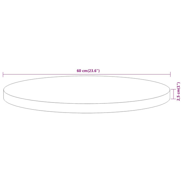 Tischplatte Cec Ø60x2,5cm (rundes Akazienholz)
