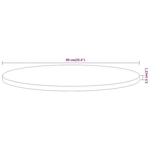 Tischplatte Cec Ø90x2,5cm (rund Akazienholz)