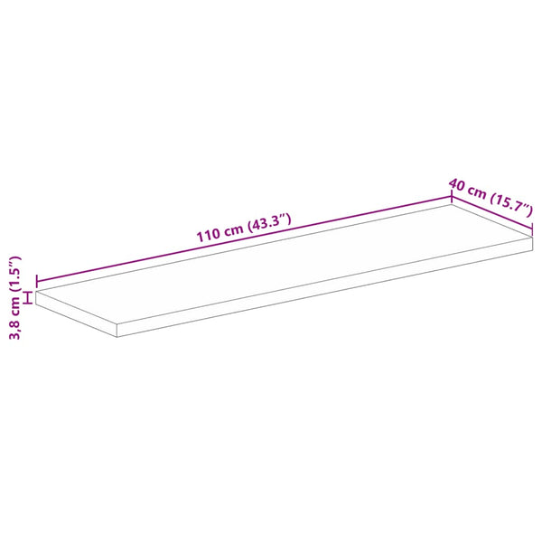 Pöytälevy Dtr 110x40x3,8cm (suorakaide mangopuu)