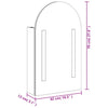 Grauer Badezimmerspiegelschrank mit LED-Beleuchtung, Bogen, BxTxH 42x13x70cm