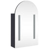 Grauer Badezimmerspiegelschrank mit LED-Beleuchtung, Bogen, BxTxH 42x13x70cm