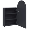 Grauer Badezimmerspiegelschrank mit LED-Beleuchtung, Bogen, BxTxH 42x13x70cm