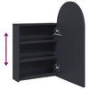 Grauer Badezimmerspiegelschrank mit LED-Beleuchtung, Bogen, BxTxH 42x13x70cm